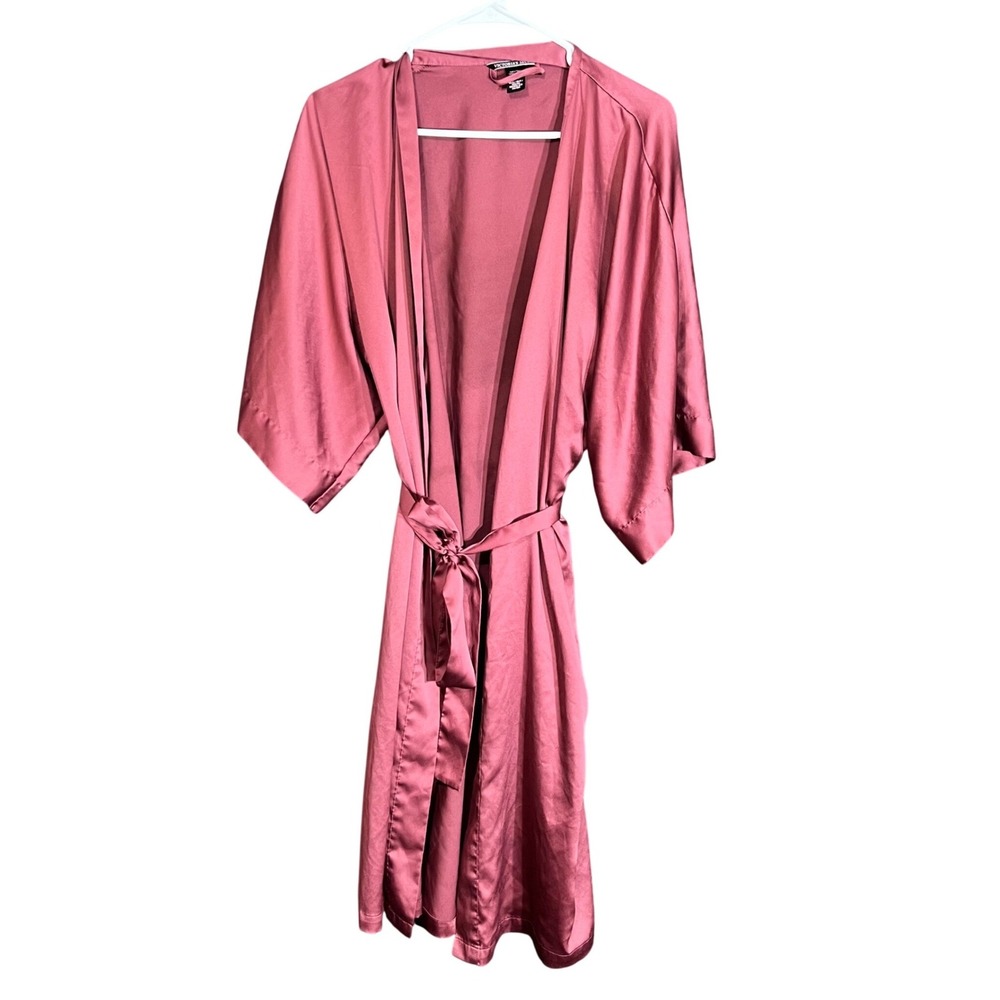 Victorias Secret Womens Size XS/S Satin Kimono Robe Dusty Rose Pink Silky Belted - Picture 2 of 12